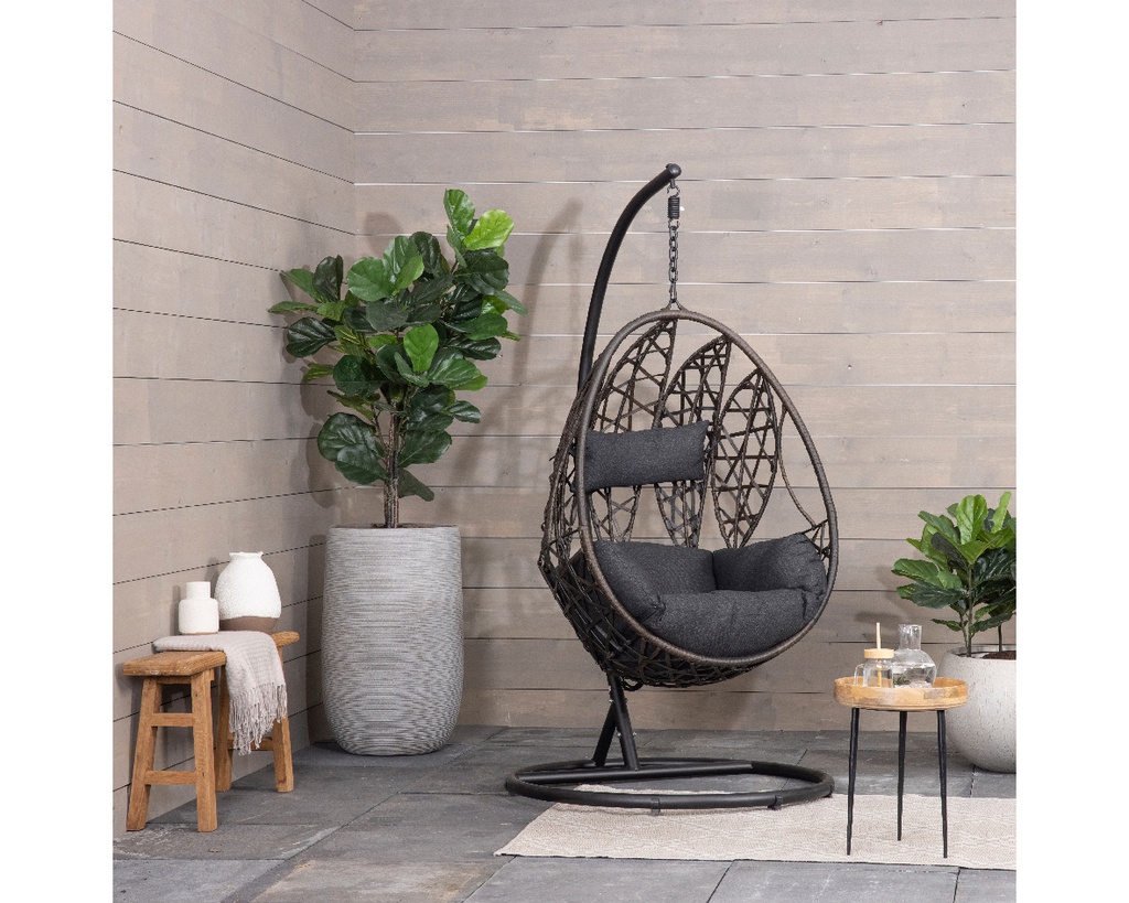 MALAGA EGG CHAIR WICKER DARK BROWN L113-W105-H195cm