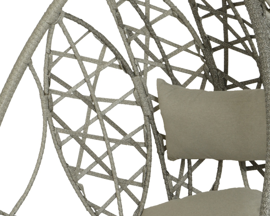 MALAGA EGG CHAIR WICKER GREY L113-W105-H196cm