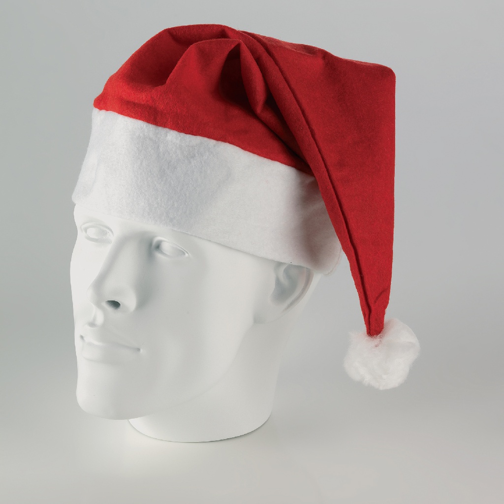 ***SANTA HAT POLYESTER RED L1.00-W29.00-H40.00cm