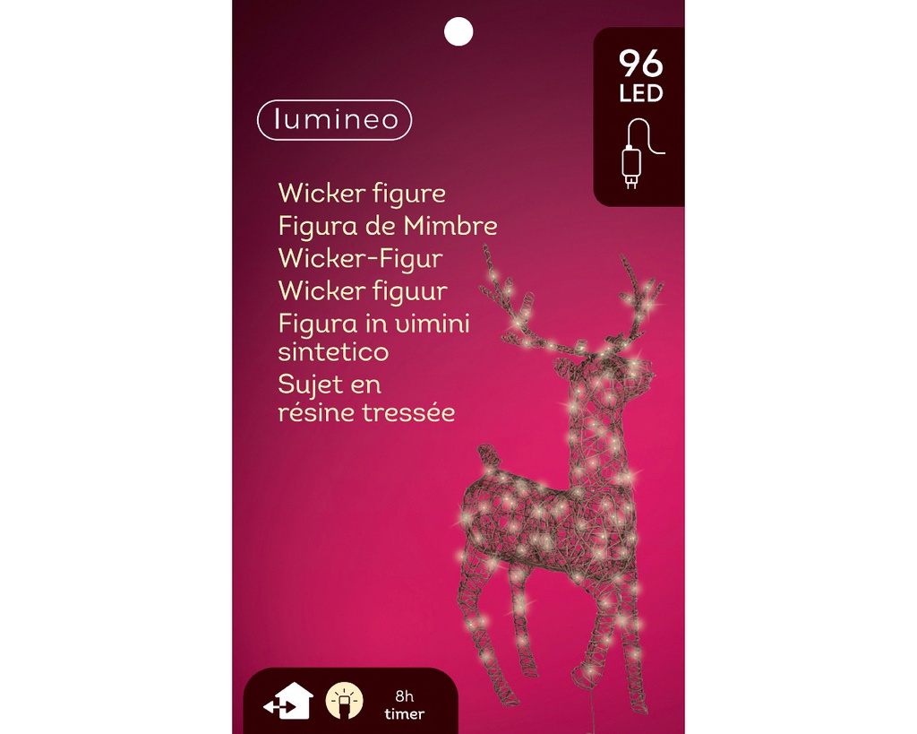 ***LED REINDEER OUTDOOR DARK BROWN/WARM WHITE L26.00-W86.00-H147.00cm-96L