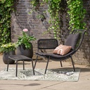 ***KAUAI SET POLYESTER ROPE BLACK L75.00-W99.00-H84.00cm /L41.00-W61.00-H34.00cm