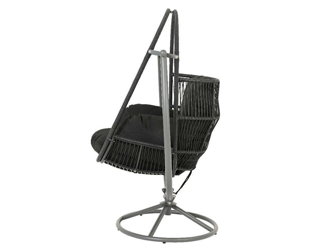 ***TUNJA SWIVEL CHAIR WICKER BLACK L113.00-W90.00-H160.00cm