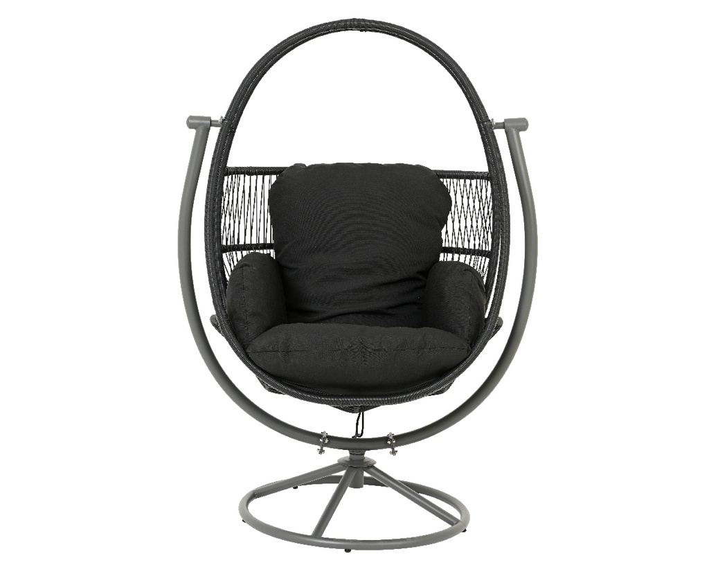 ***TUNJA SWIVEL CHAIR WICKER BLACK L113.00-W90.00-H160.00cm