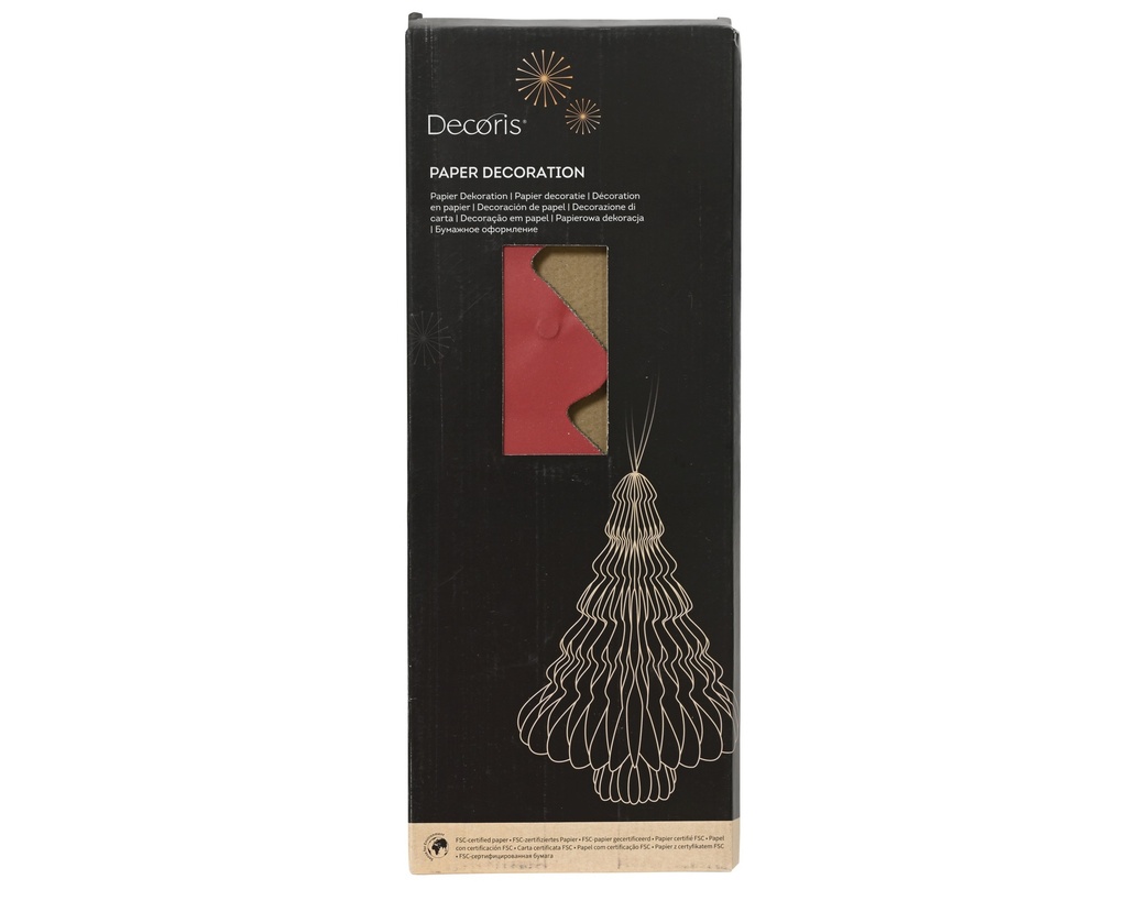 ***TREE PAPER RED dia30.00-H40.00cm