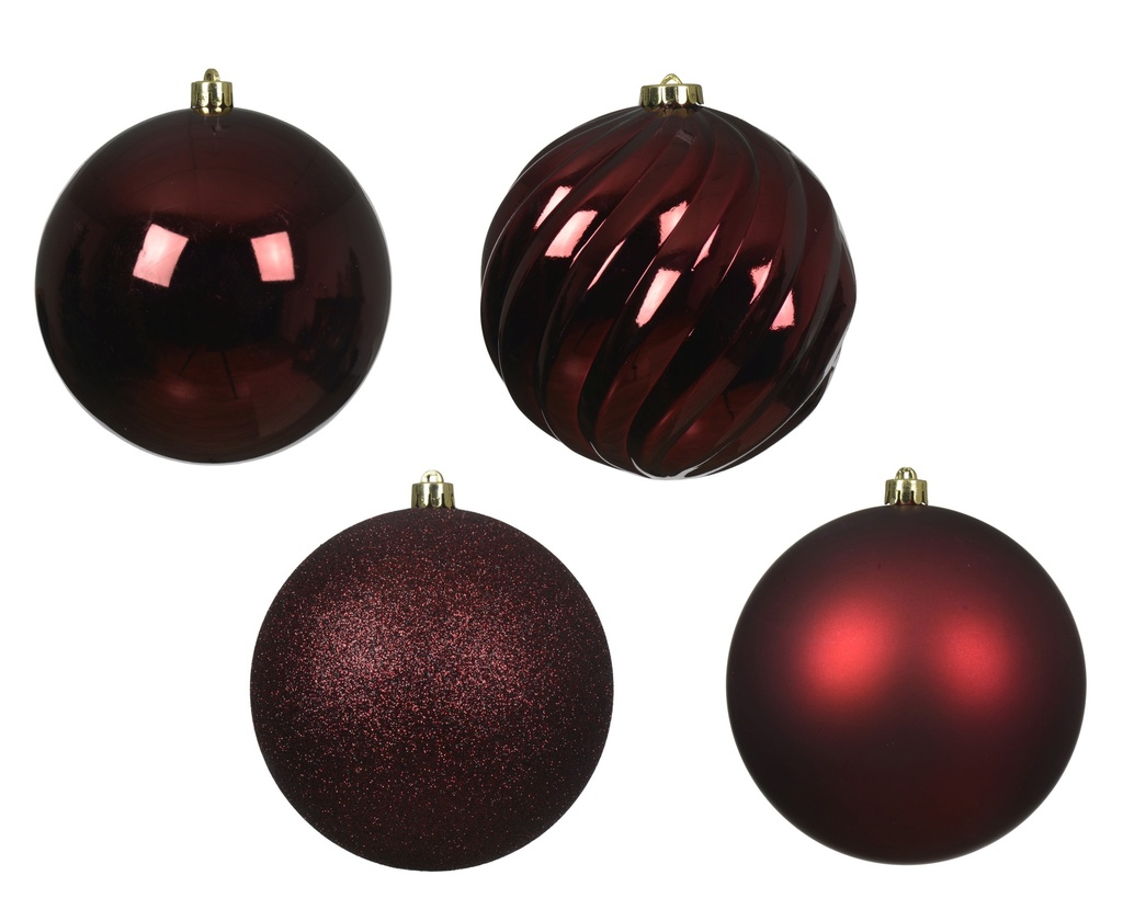 ***BAUBLE POLYSTYRENE OXBLOOD dia14.00cm