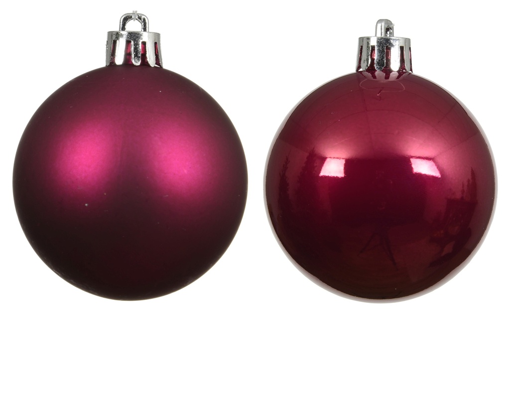***BAUBLES POLYSTYRENE FESTIVE PINK dia6.00cm
