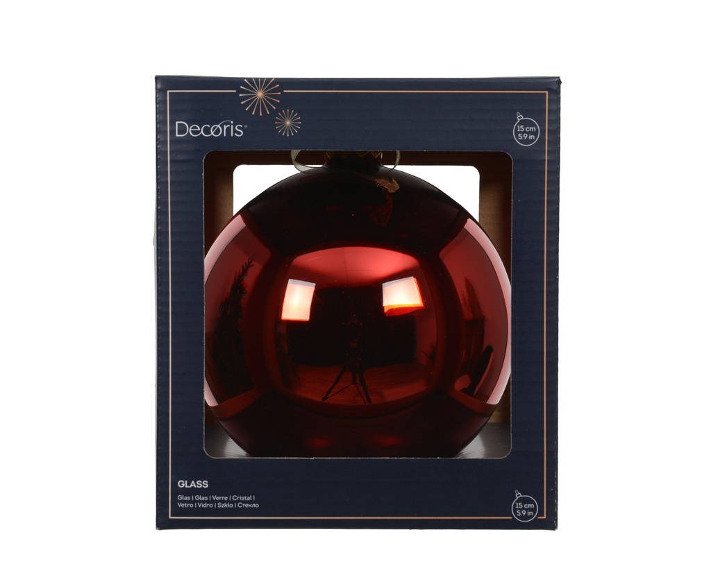 BOLA CRISTAL CHRISTMAS RED dia15.00cm
