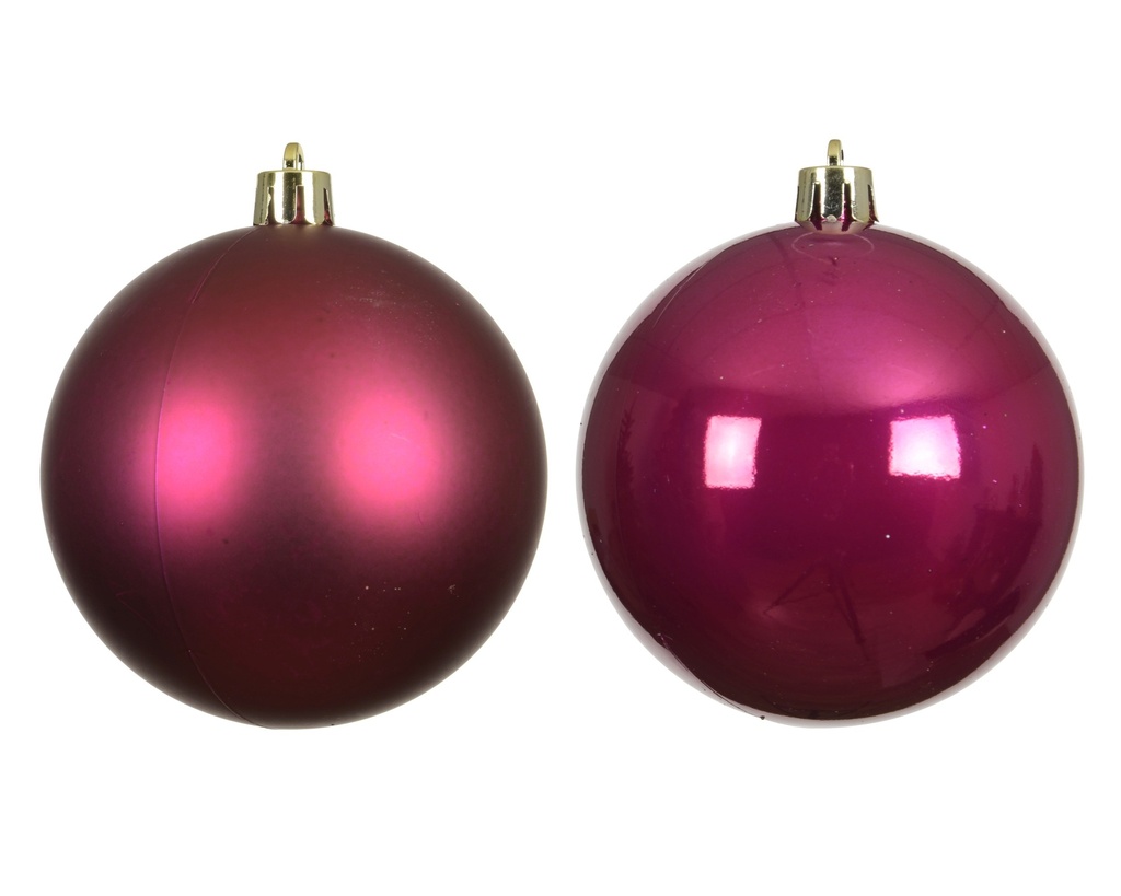 ***BAUBLES POLYSTYRENE FESTIVE PINK dia8.00cm