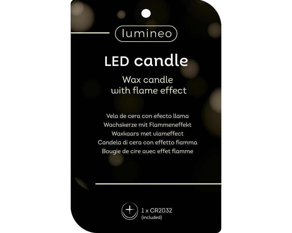***LED WICK CANDLE BO INDOOR BROWN/WARM WHITE dia7.00-H10.80cm-1L