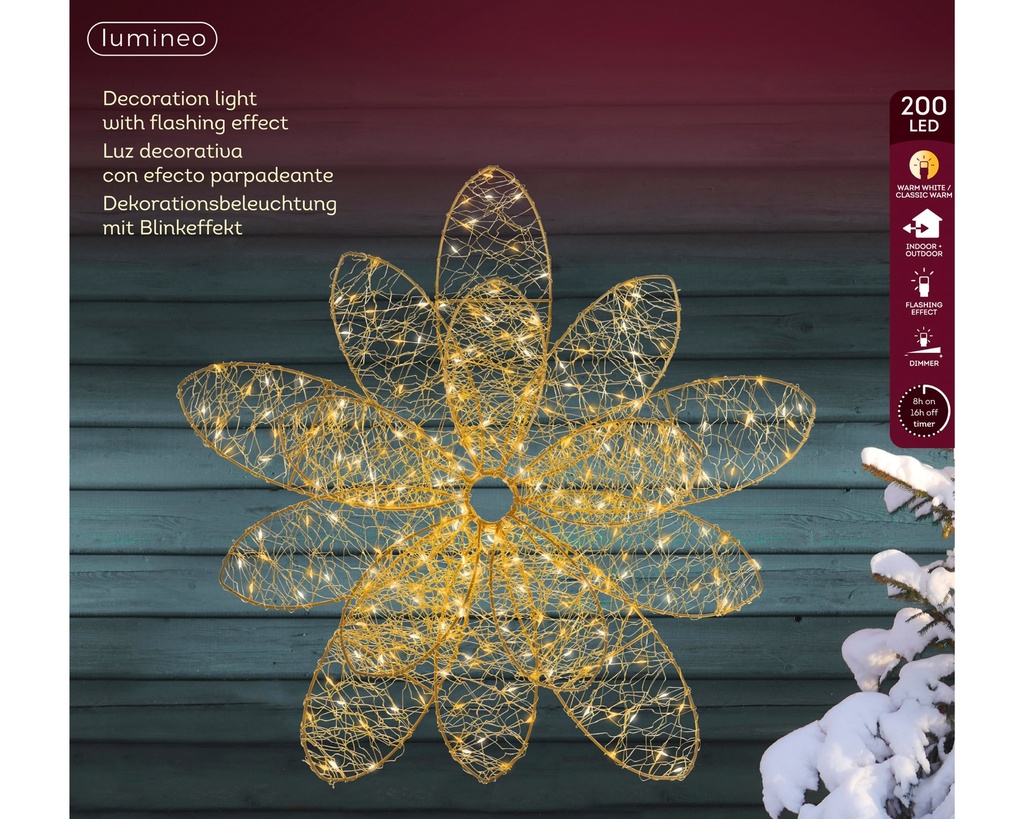 ***MICRO LED FLOWER OUTDOOR GOLD/WARM WHITE/CLASSIC WARM dia38.00-H13.00cm-200L