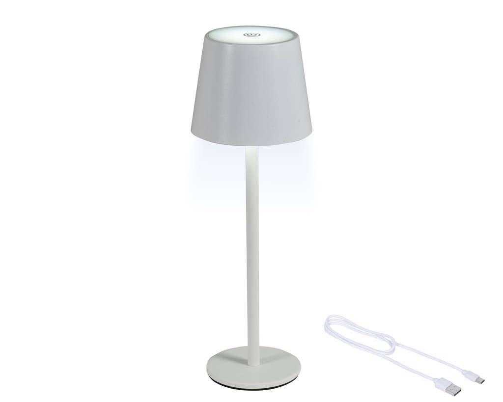***LED RECHARGEABLE TABLE LAMP BO OUTDOOR WHITE/COLOUR SELECT dia9.00-H27.00cm-48L