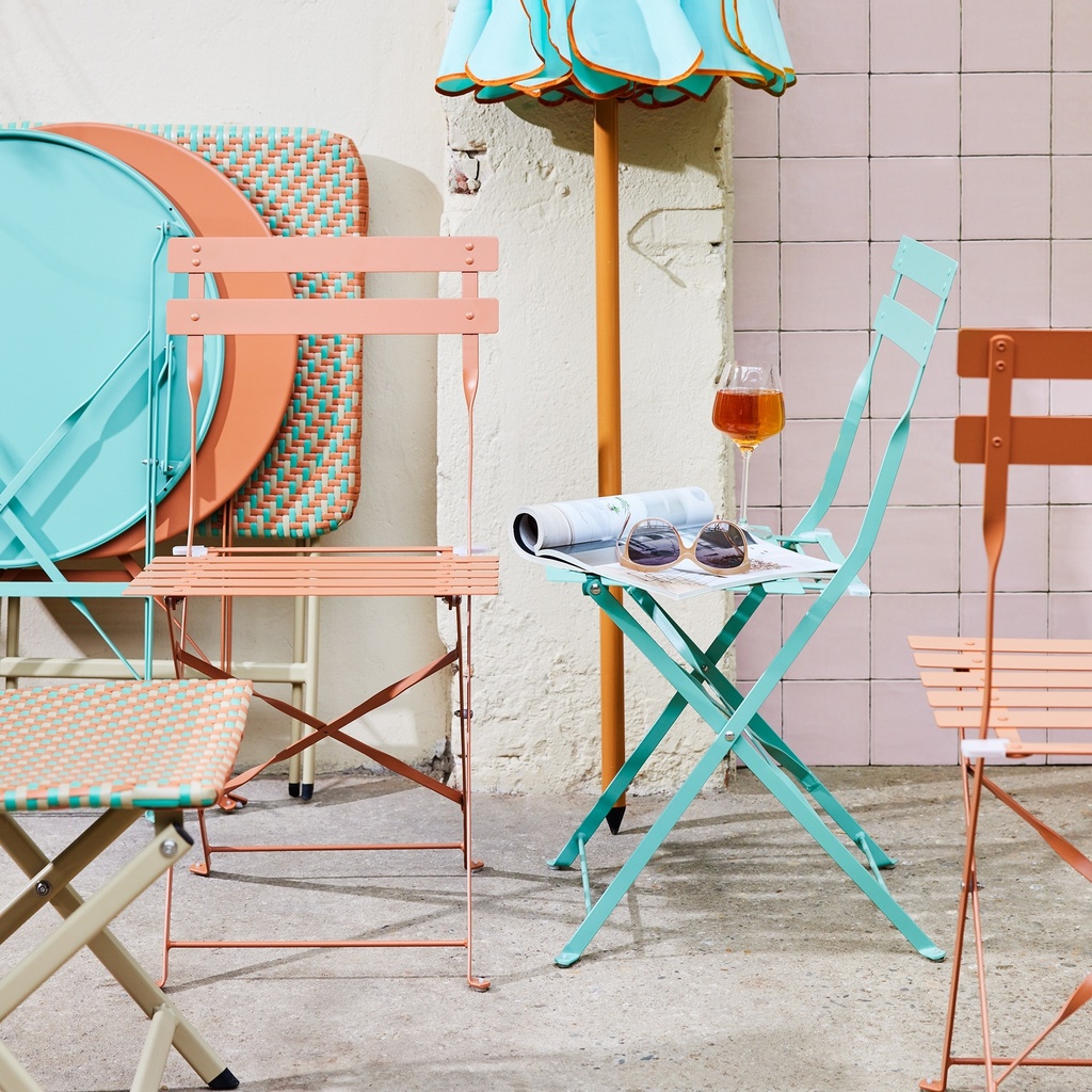 ***MONTPELLIER SET WICKER ORANGE/COLOUR(S) L58-W58-H70cm