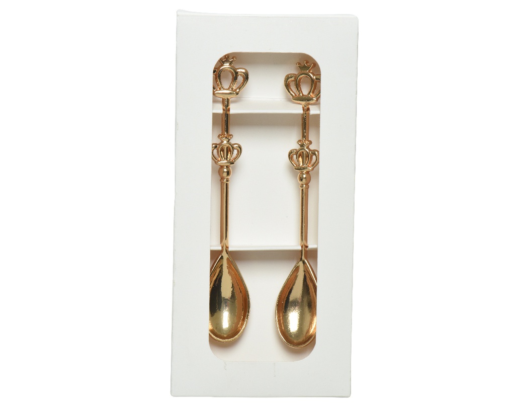 CUCHARITA TE/CAFE CON CORONA - SET DE DOS