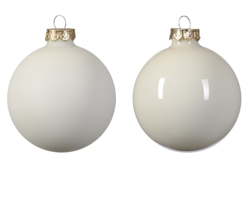 ***BAUBLES GLASS WOOL WHITE dia8.00cm