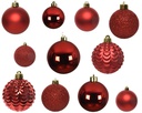 BAUBLES SHATTERPROOF CHRISTMAS RED dia8cm