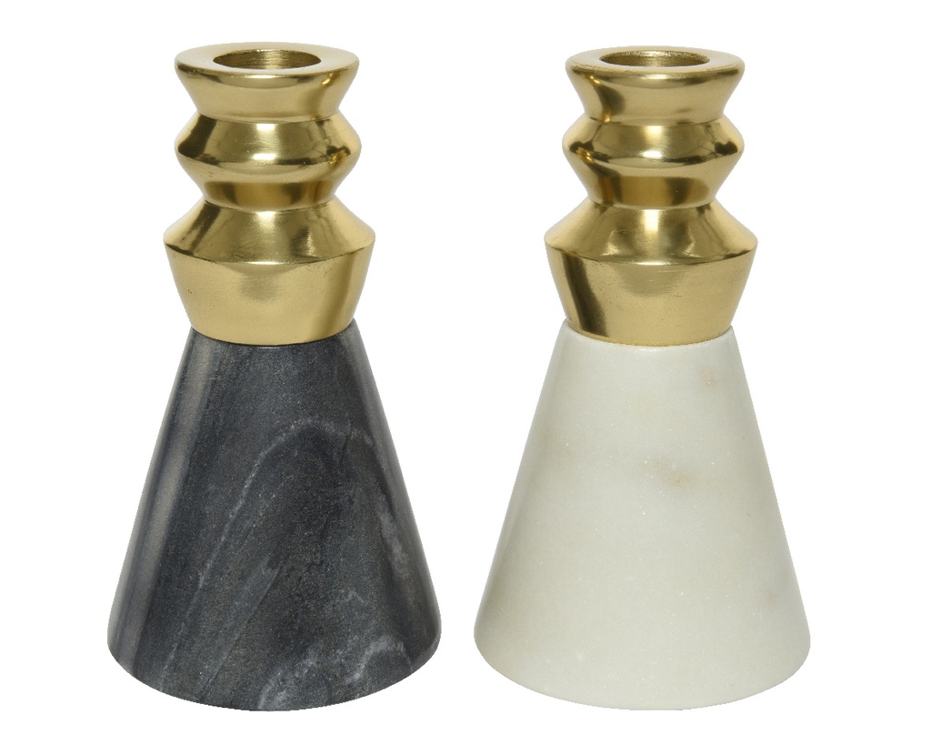 CANDELABRO MARMOL-DORADO - 13CM - 2 COLORES - PRECIO UNIDAD