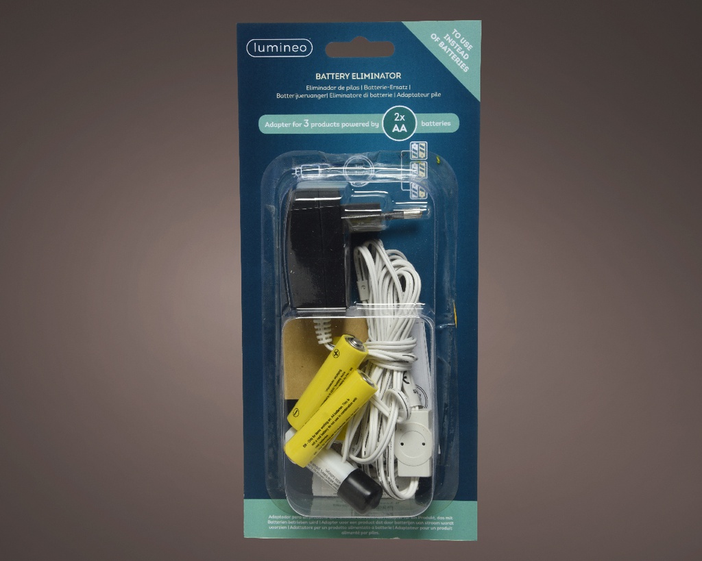 ELIMINADOR BATERIAS 2XAA CABLE 300CM