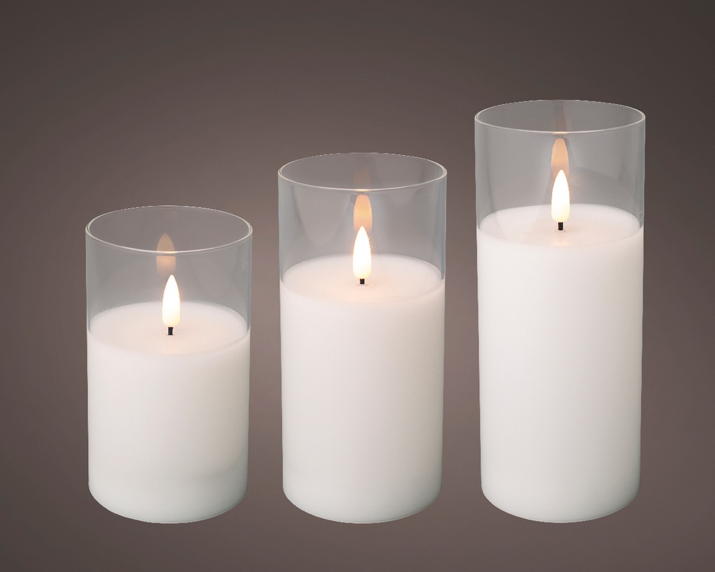 *** LED CANDLE GLASS BO INDOOR 485836