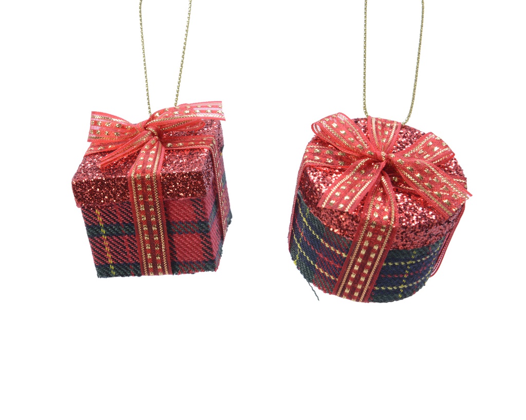 CAJITA REGALO CON LAZO - PLAS - 4.5CM - 2 DISEÑOS - PRECIO UNIDAD