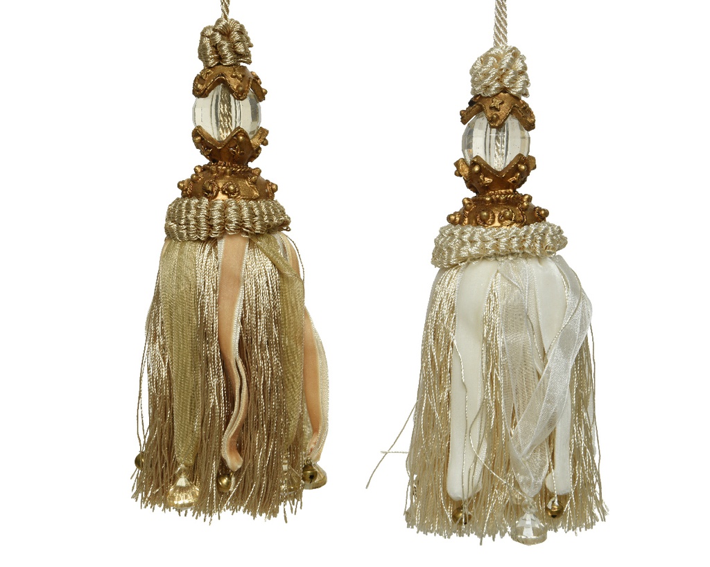 BORLA TELA/PERLAS - 30CM - 2 COLORES - PRECIO UNIDAD