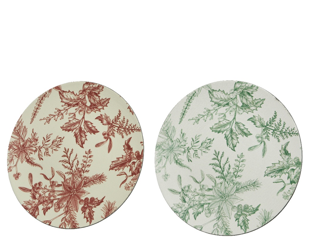 BAJOPLATO MOTIVO FLORAL - 33CM - 2 COLORES - PRECIO UNIDAD