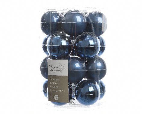 BOULE DE CRISTAL BLEU NUIT 60MM BRI/MAT ASSORTIMENT DE 20

