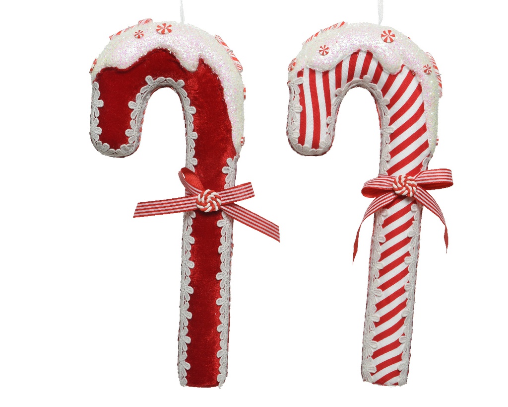 BASTON DE CARAMELO CON LAZO - FOAM - 36CM - 2 COLORES - PRECIO UNIDAD