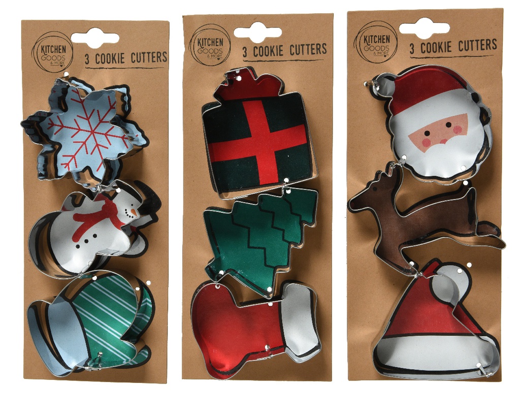 FORMAS PARA HACER GALLETAS - ACERO INOXIDABLE - 3 SETS DIFERENTES - SET DE 3