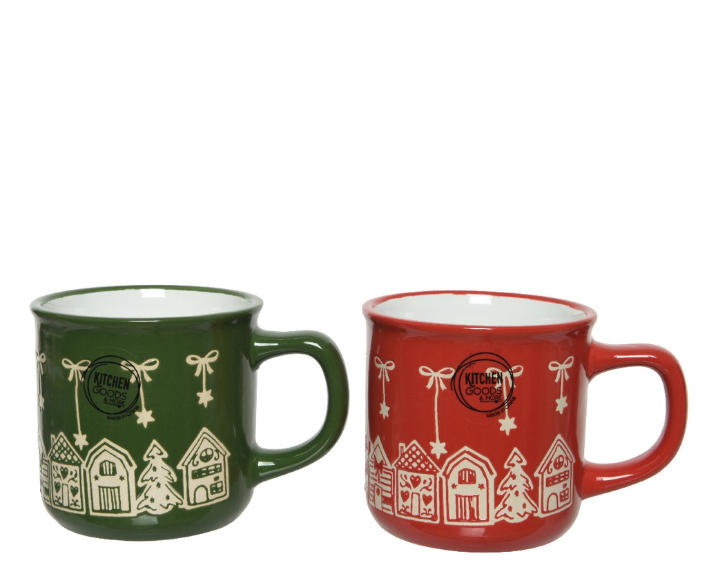 TAZA CERAMICA - FOOD SAFE - 12X9CM -  2 COLORES - PRECIO UNIDAD