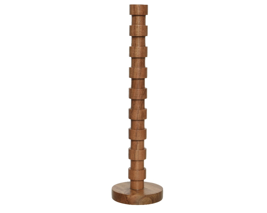 CANDELABRO MADERA DE ACACIA - 38CM - TENDENCIA