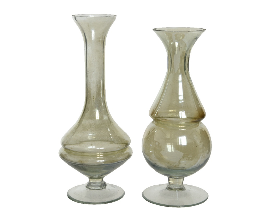 JARRON CRISTAL 21CM - VERDE VINTAGE - 2 MODELOS - PRECIO UNIDAD