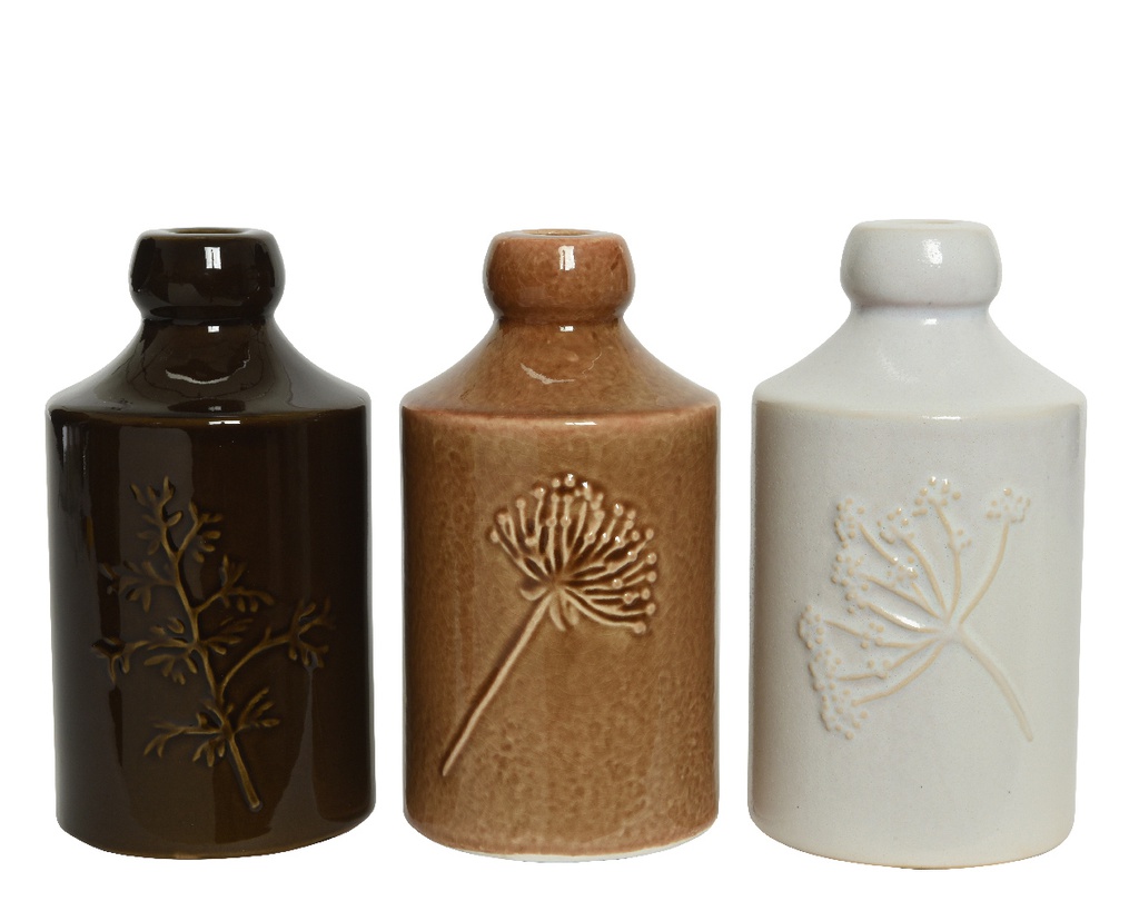 JARRON CERAMICA 30CM - HECHA A MANO - 3 COLORES - PRECIO UNIDAD