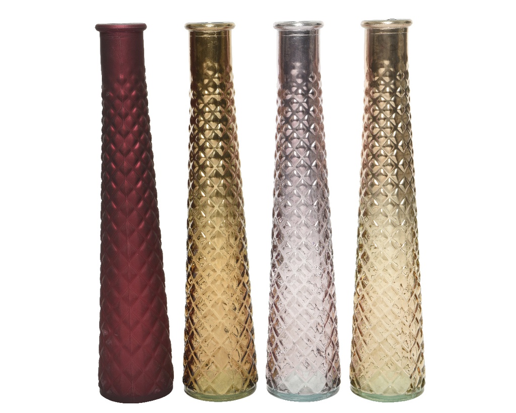 JARRON CRISTAL RECICLADO - 32CM - 4 COLORES - PRECIO UNIDAD