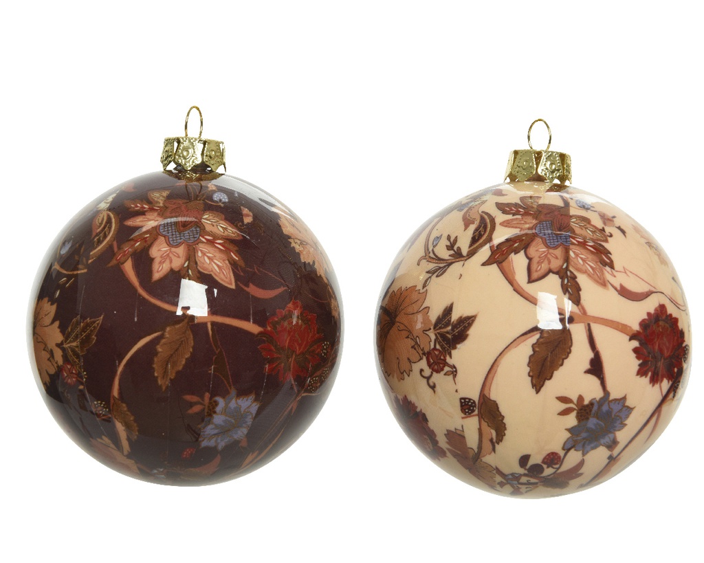 BOLA FOAM ASPECTO LACADO - MOTIVO FLORES - 8CM - 2 COLORES - PRECIO UNIDAD