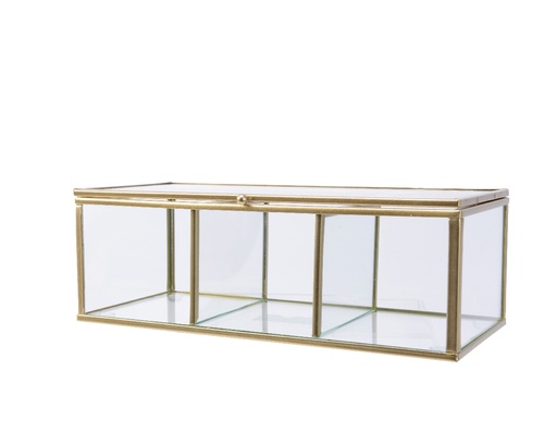 BOITE A RANGEMENT EN VERRE ET EN METAL 740284