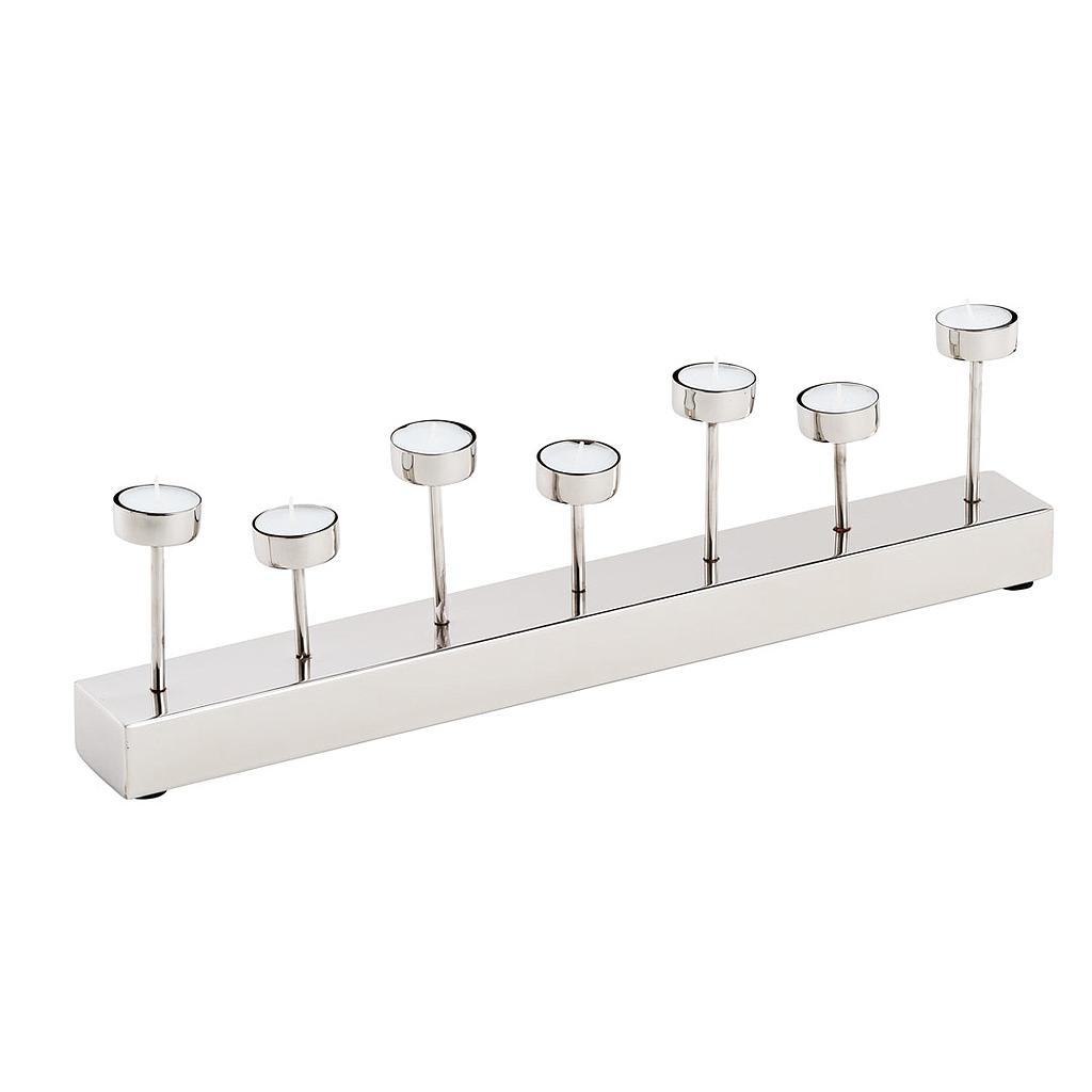 PORTAVELAS INOX-7 VELAS-51X14CM