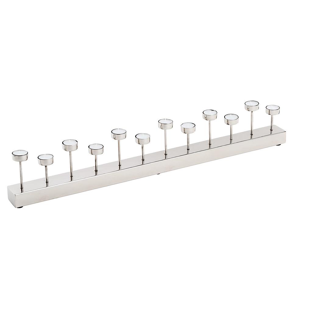 PORTAVELAS INOX-12 VELAS-84X4CM