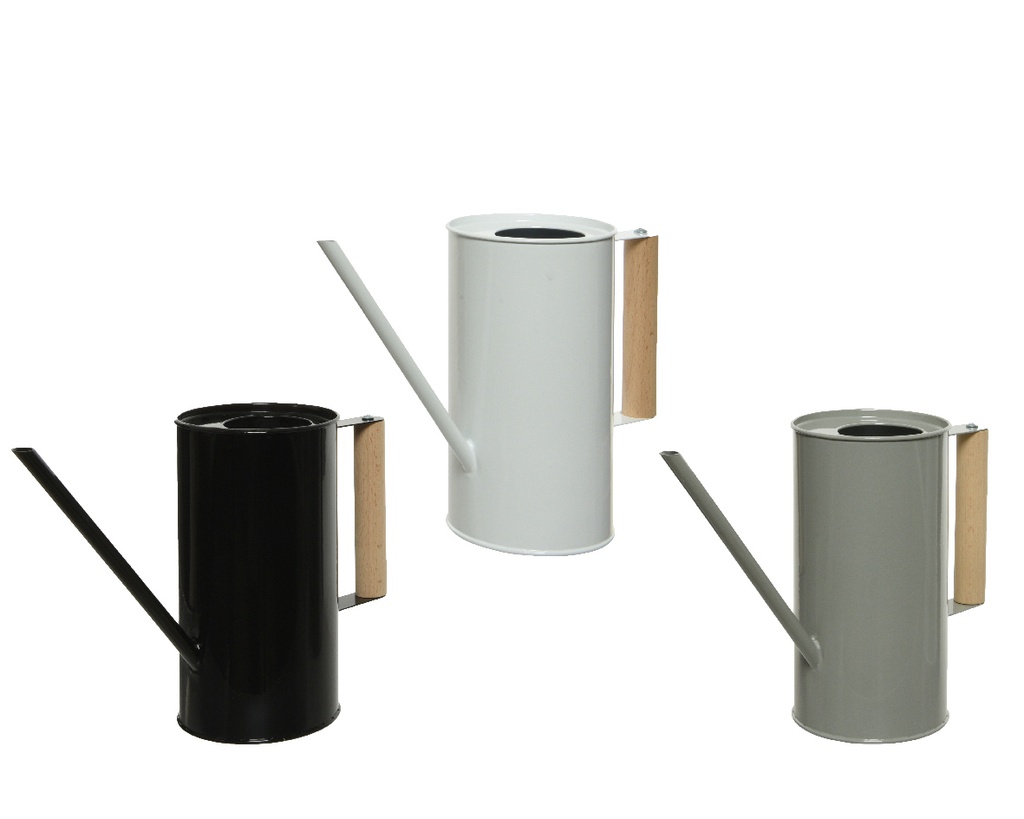 REGADERA METAL/MADERA - 3 COLORES - PRECIO UD - L29.50-W10-H19.50cm
