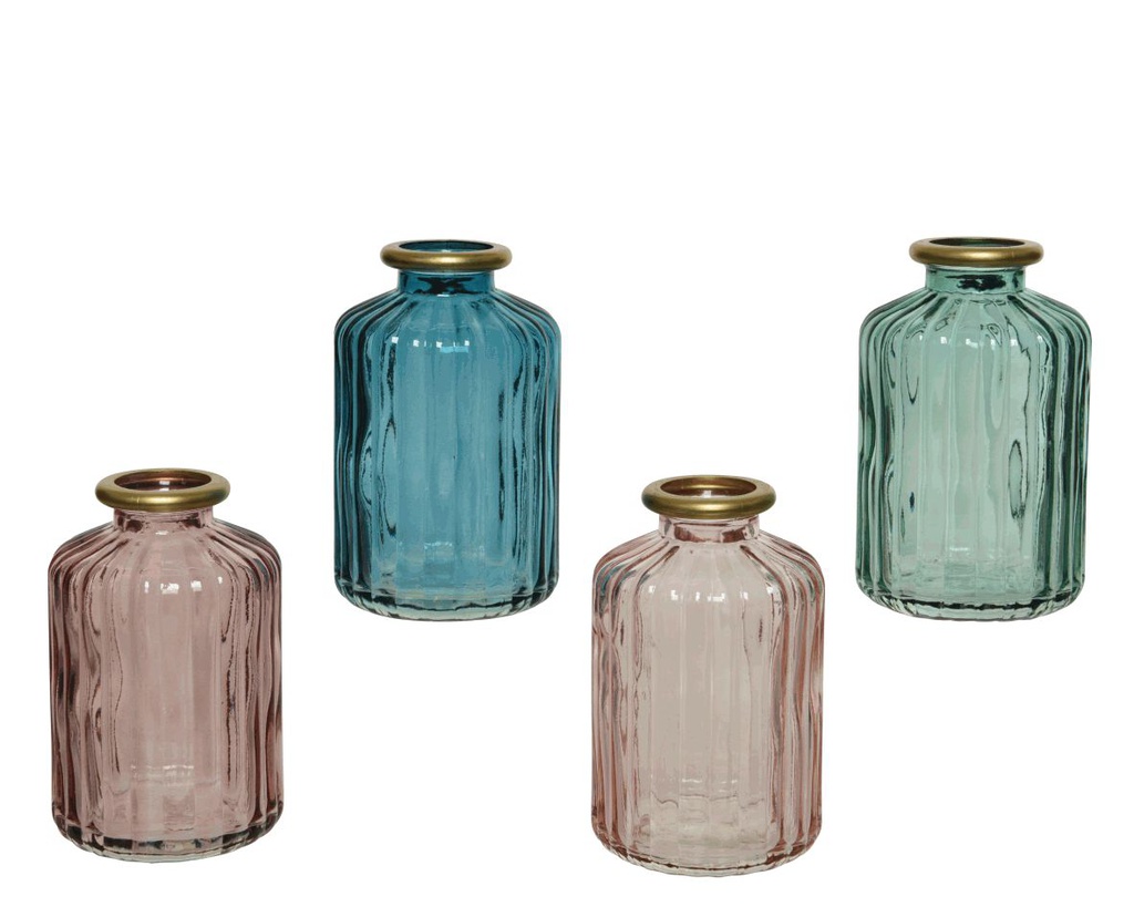 BOTELLITA/VASIJA CRISTAL - DIAM6.20-H10CM - 4 COLORES - PRECO UNIDAD