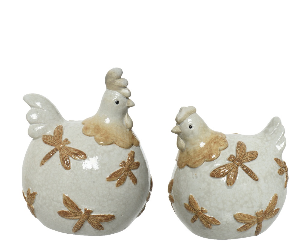 GALLINA TERRACOTTA - L8-W10-H12CM - 2 SURTIDOS PRECIO UNIDAD