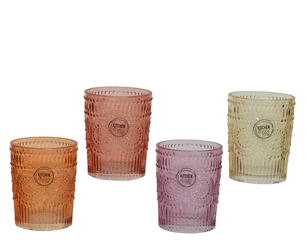 VASO CRISTAL - dia8-H10CM - 4 COLORES - PRECIO UNIDAD