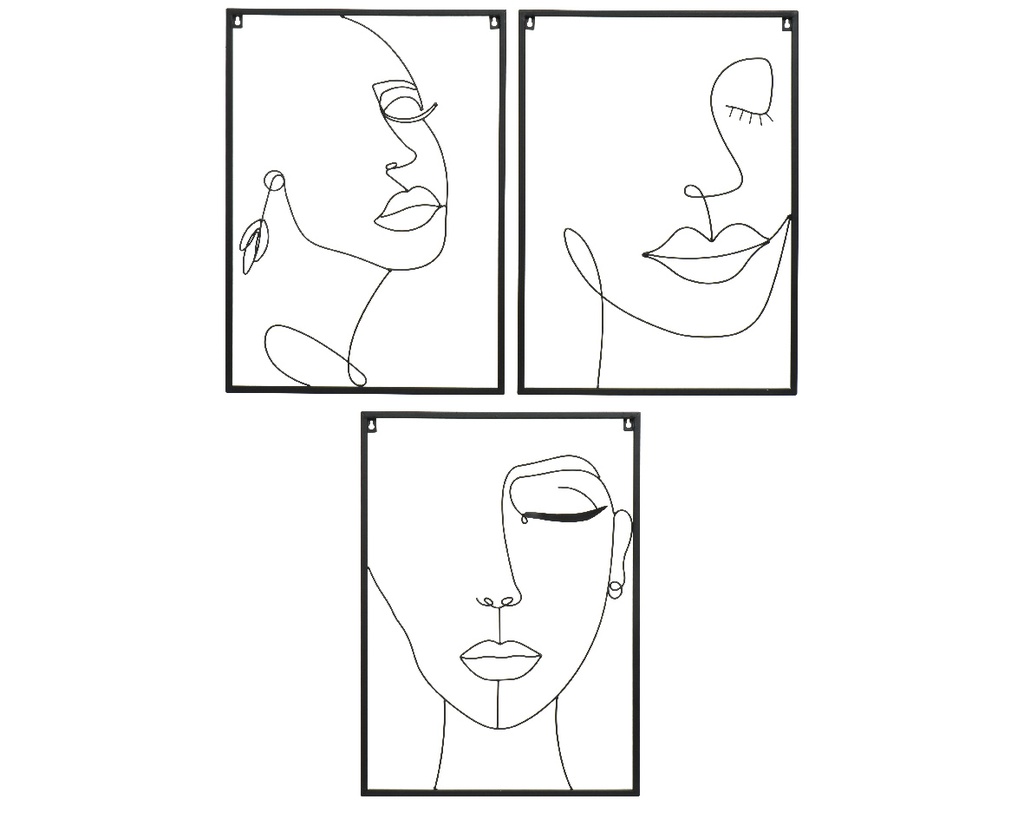 CUADRO METAL CARA 3SURT L1-W40-H55cm PRECIO UNIDAD