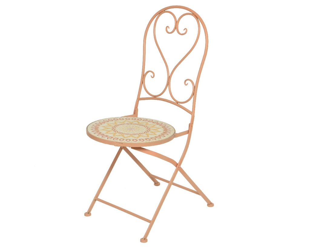 SILLA TAVIRA BISTRO METAL NARANJA L39-W50-H93cm