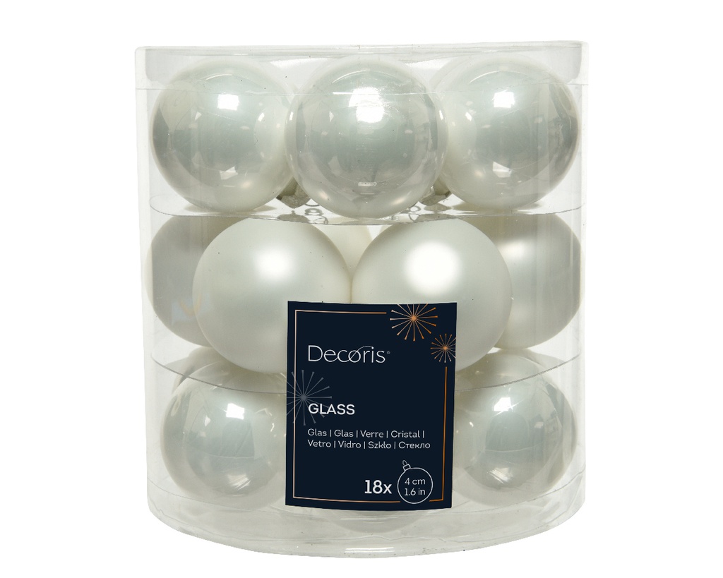 BOULE DE NOEL BLANCHE - dia4cm