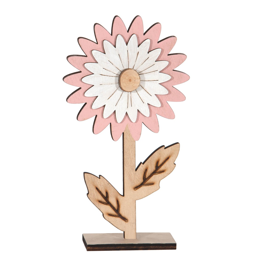 FLOR MADERA CM12.3X4.5XH22.5 PINK