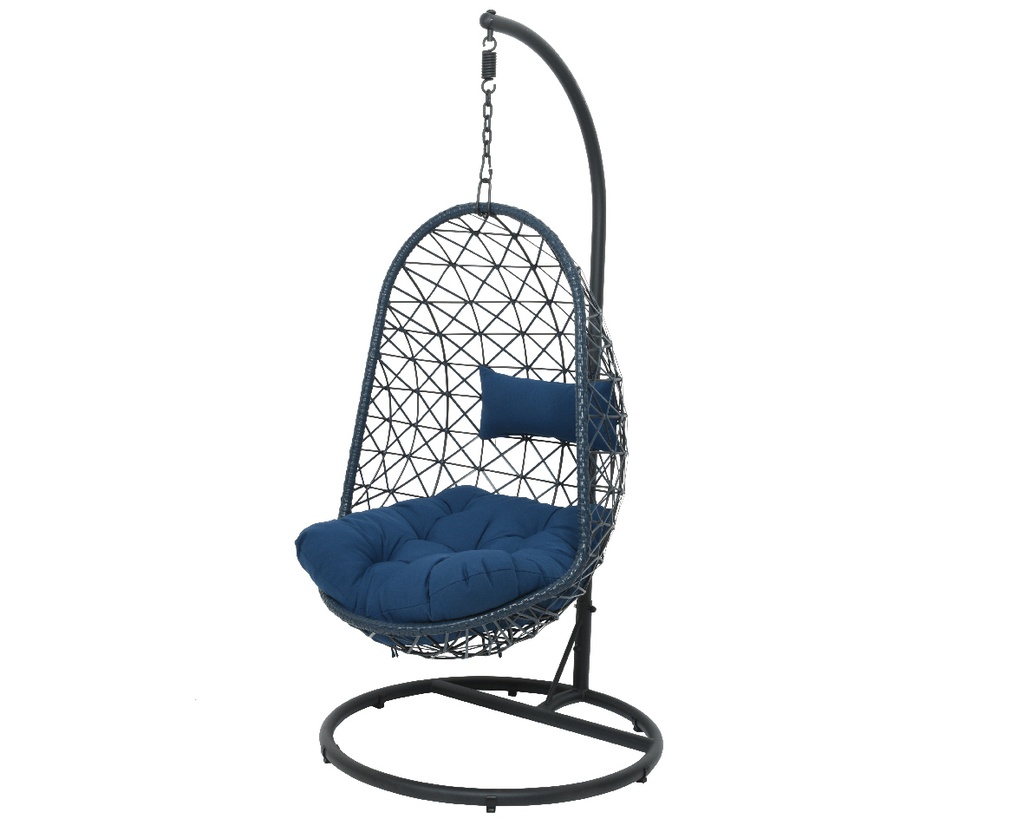 BOLOGNA EGG CHAIR WICKER DARK BLUE dia195-W95-H95cm
