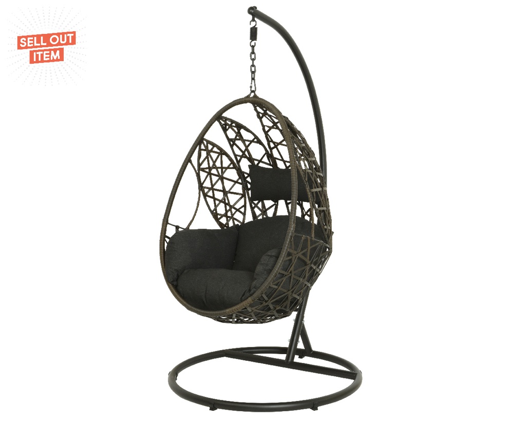 MALAGA EGG CHAIR WICKER DARK BROWN L113-W105-H195cm