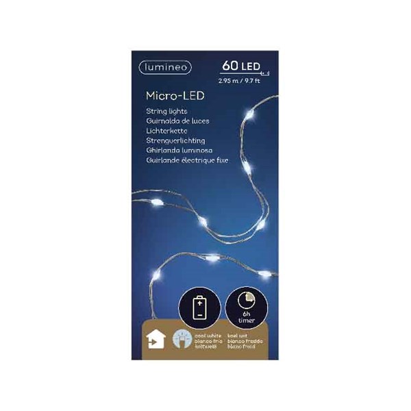 MICRO LED STRINGLIGHTS BO INDOOR 295CM-60L