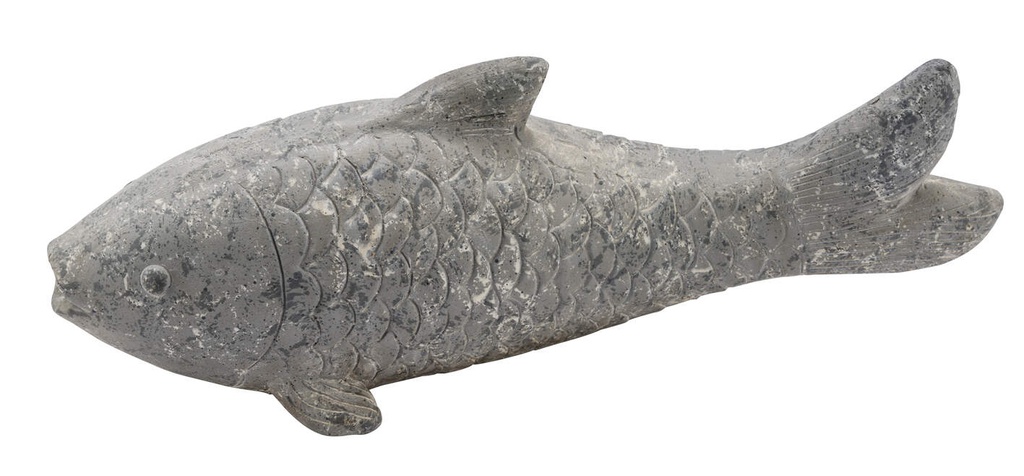 PEZ DECORATIVO DE PIEDRA (magnesio) - GRIS -  65.5X15X22CM