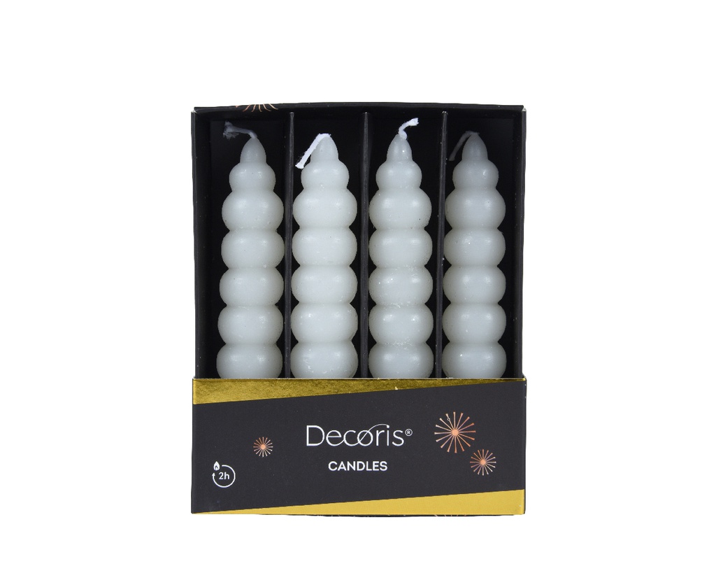 VELA FORMA ESPIRAL - COLOR CREMA - - dia2.20-H11.00cm - CAJA DE 4 UDS